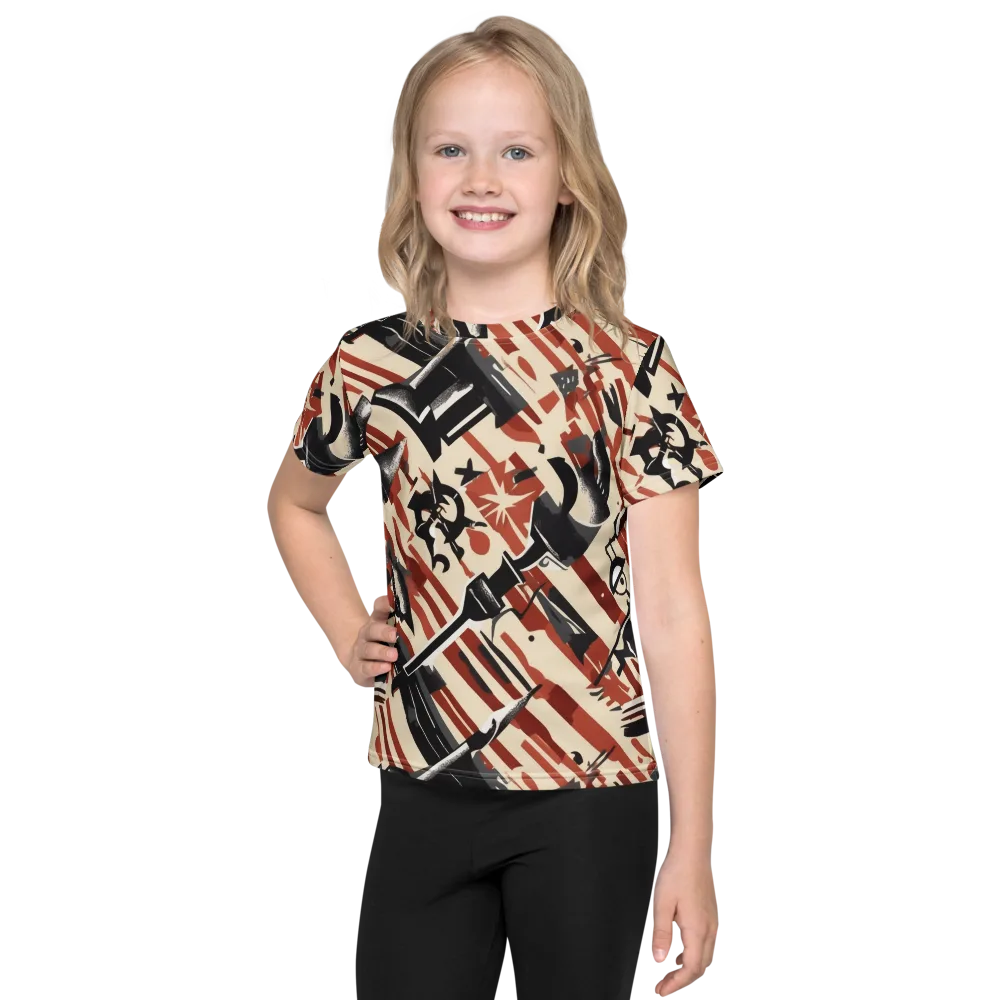 Burnt Signal on Kids Crew Neck T-Shirt — Front