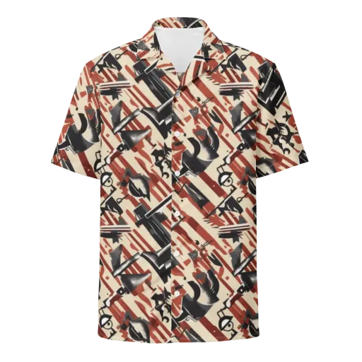 Burnt Signal on a Button Shirt