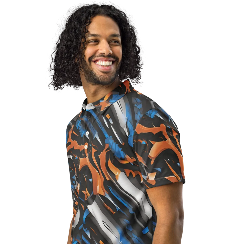 Forge Current on Men's Slim Fit Polo Shirt — Left Front