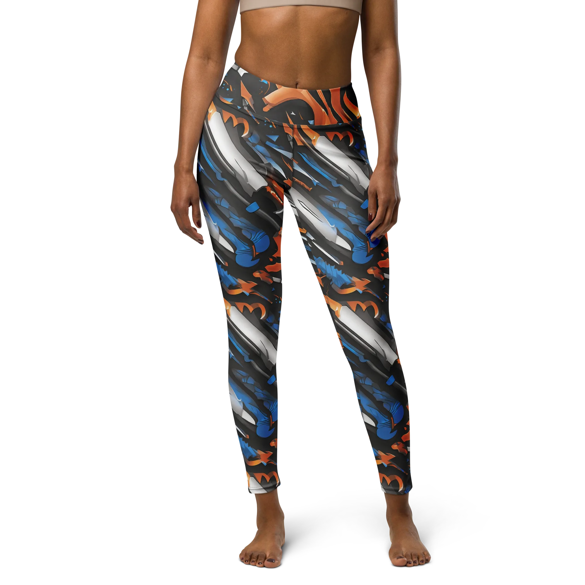 Forge Current on Yoga Leggings — Front