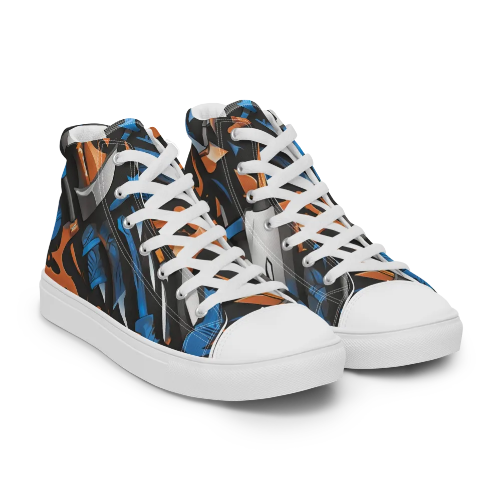 Forge Current on Men's High Top Canvas Shoes — Right Front