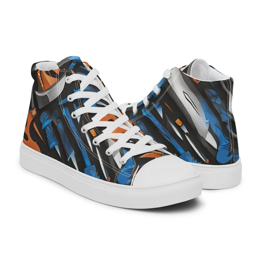 Forge Current on Men's High Top Canvas Shoes — Right