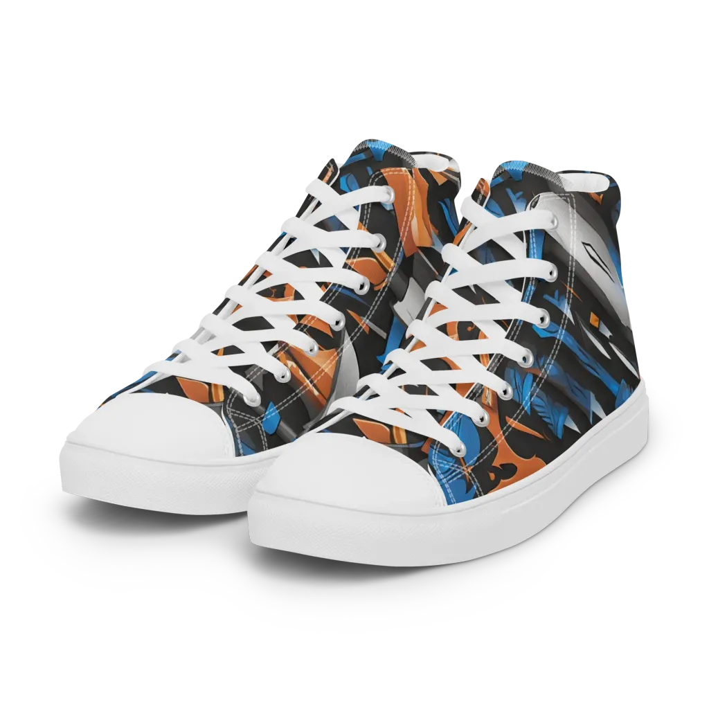 Forge Current on Women's High Top Canvas Shoes — Left Front