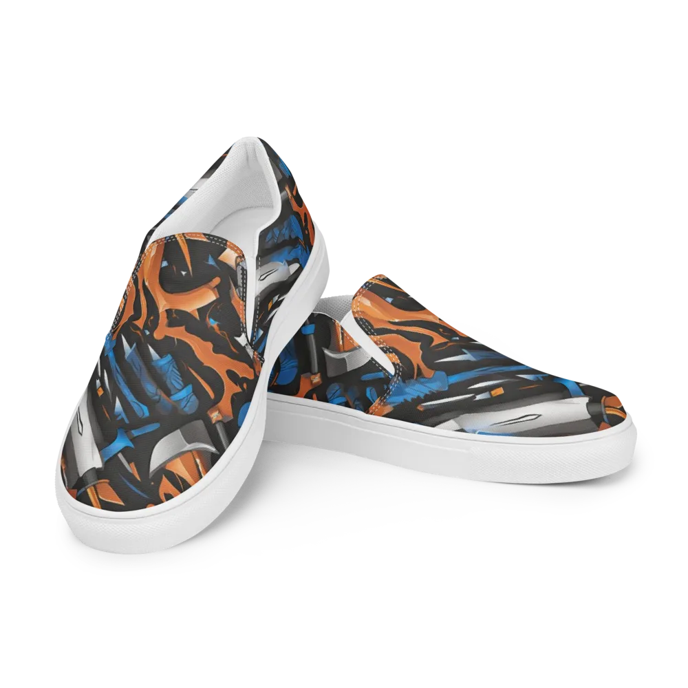 Forge Current on Men's Slip-On Canvas Shoes — Left Front