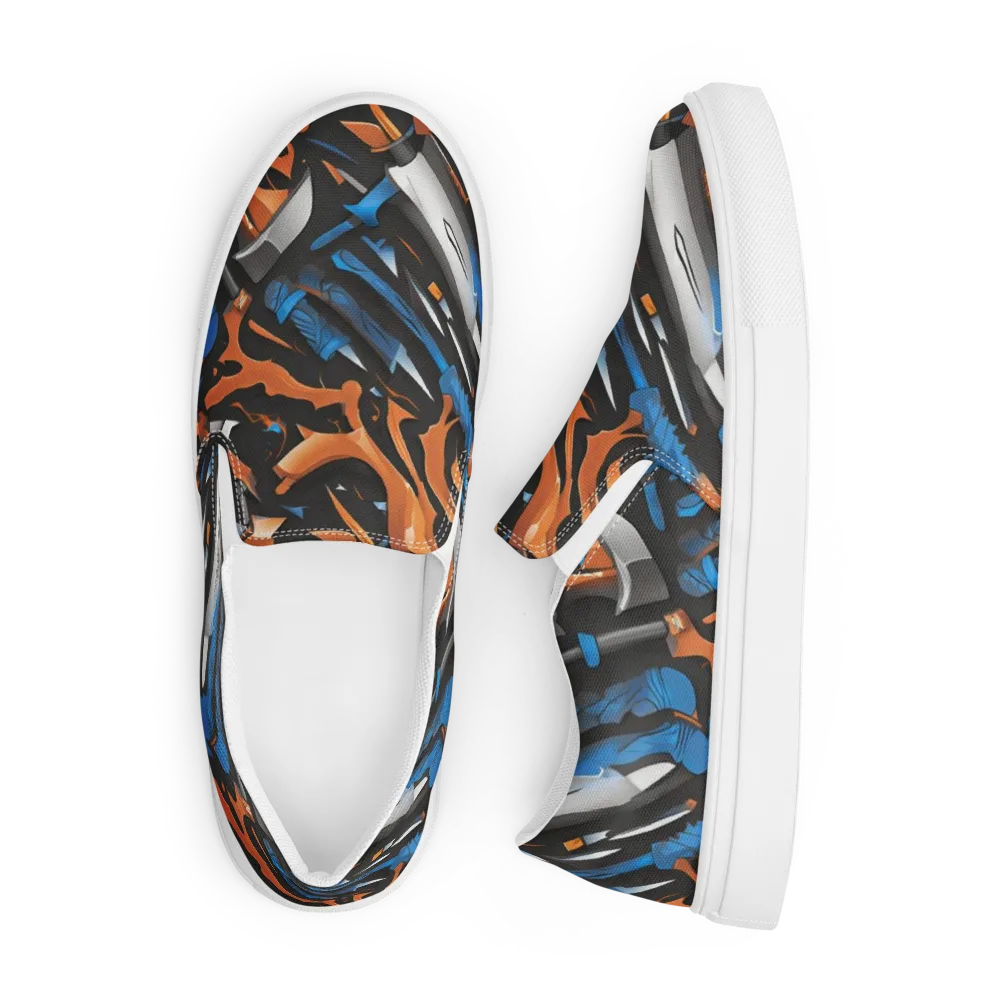 Forge Current on Men's Slip-On Canvas Shoes — Front
