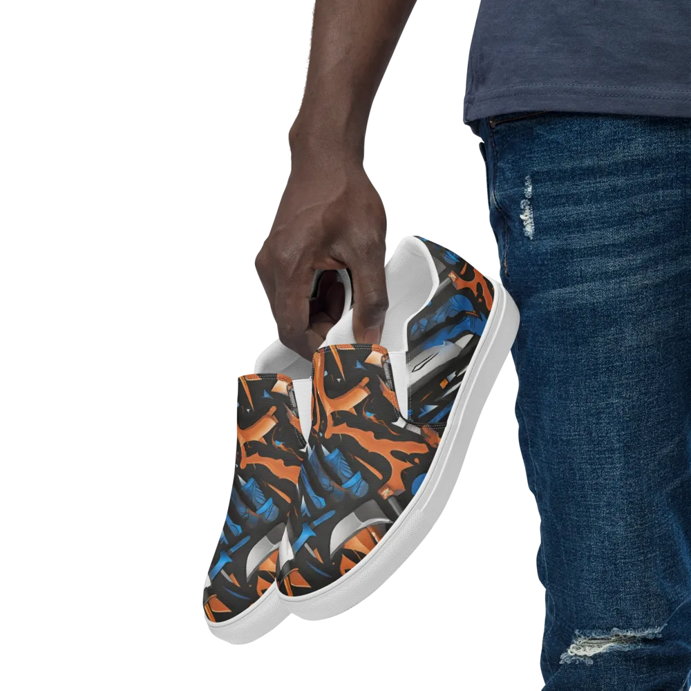 Forge Current on Men's Slip-On Canvas Shoes — Left Front