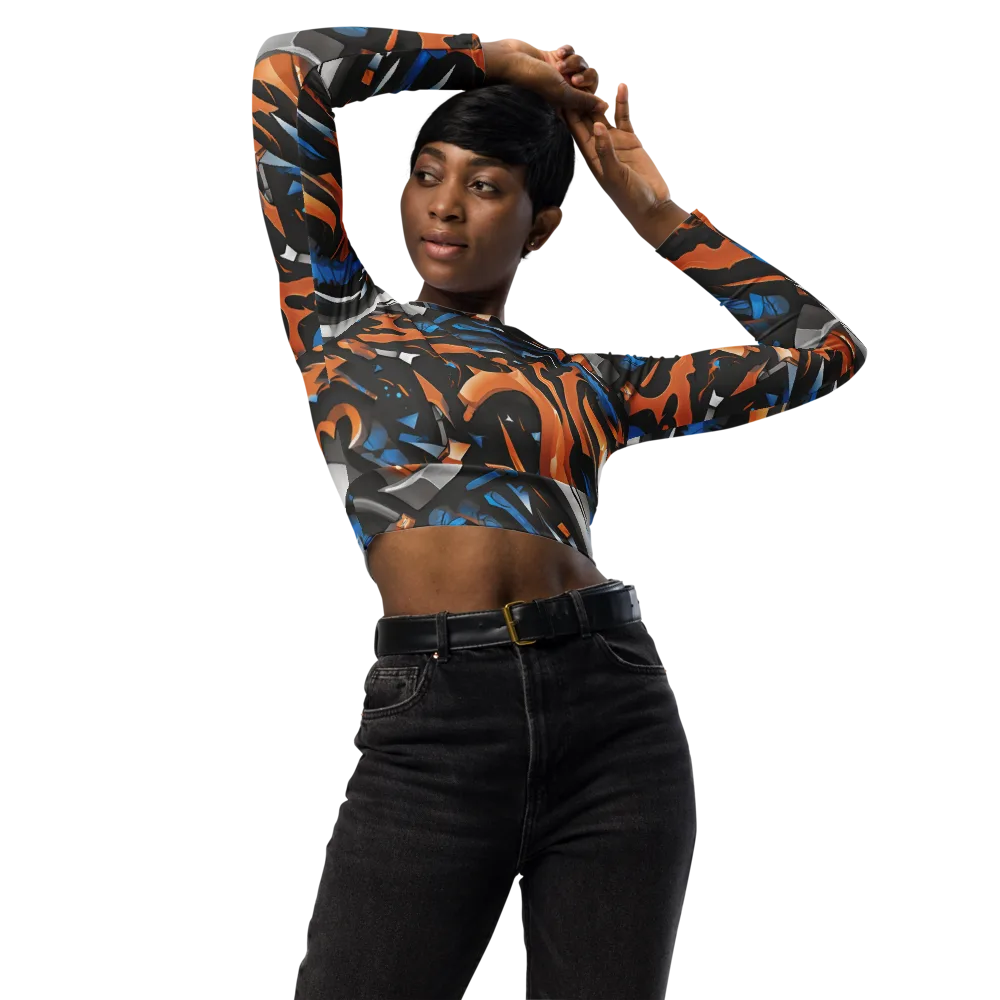 Forge Current on Long Sleeve Crop Top — Front