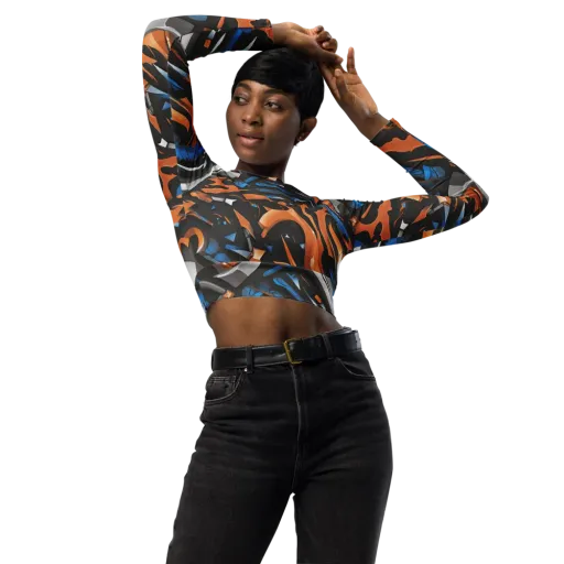 Forge Current on a Long Sleeve Crop Top