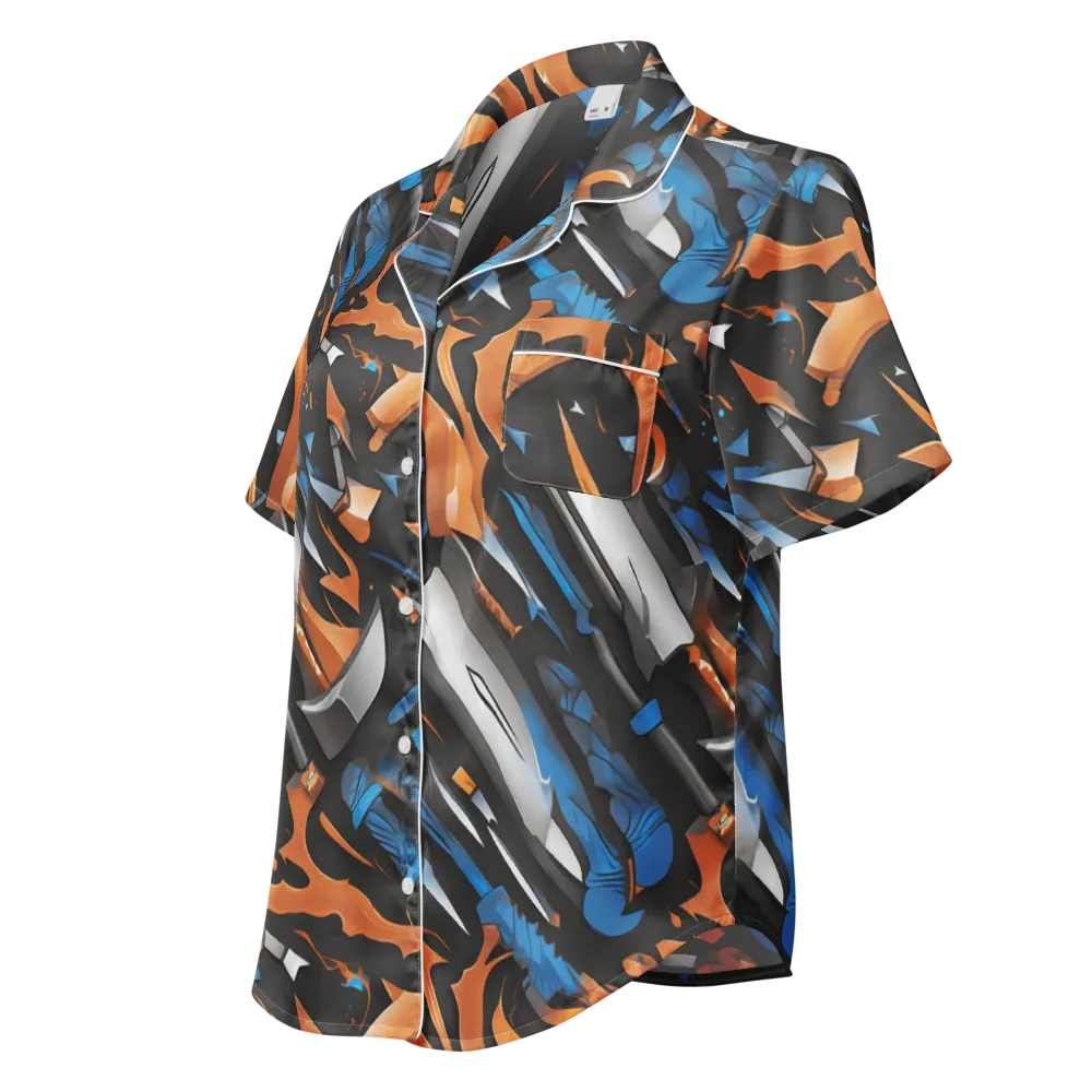 Forge Current on Women's Short Sleeve Pajama Top — Left Front