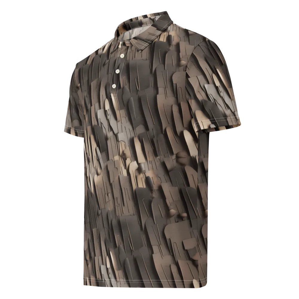 Taupe Circuitry on Men's Slim Fit Polo Shirt — Left Front