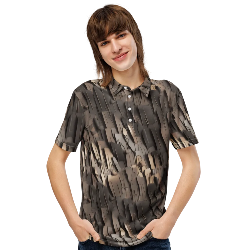 Taupe Circuitry on Men's Slim Fit Polo Shirt — Front