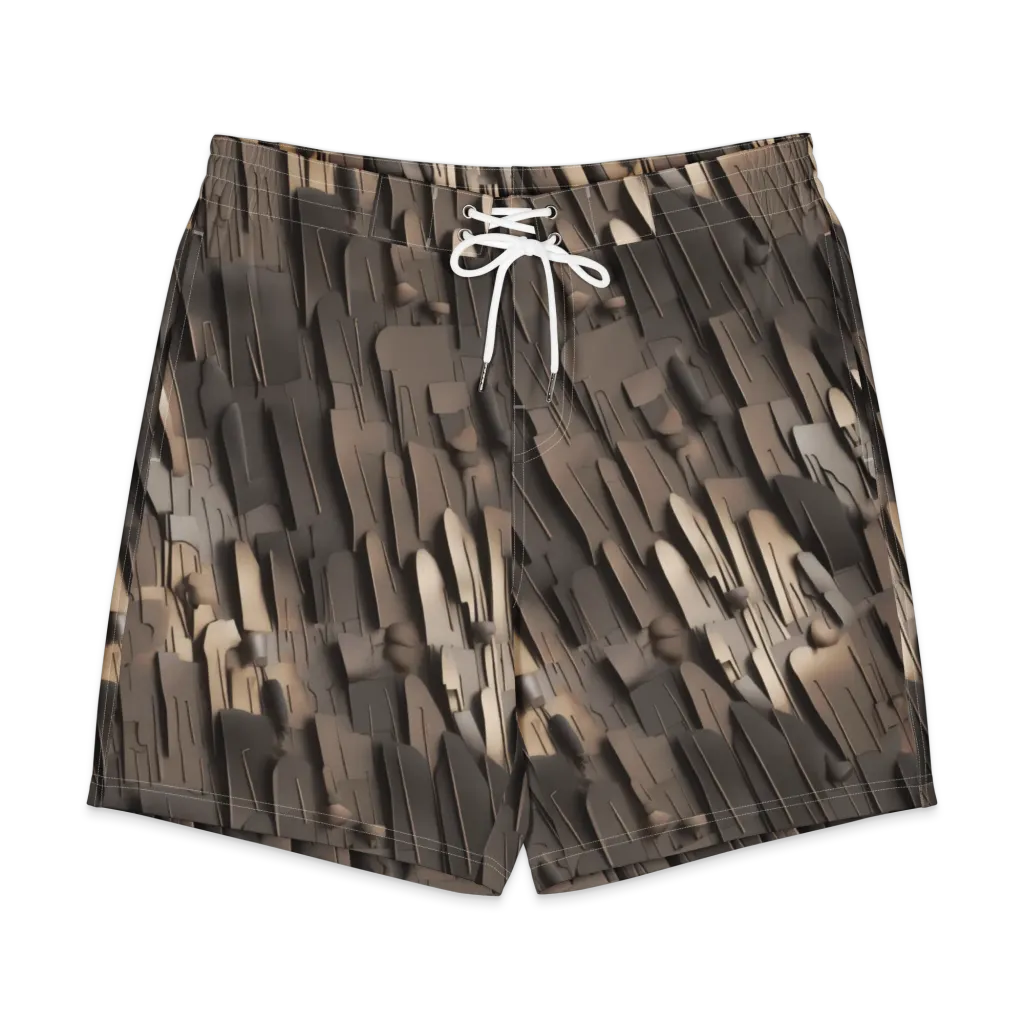Taupe Circuitry on Men's Board Shorts — Front