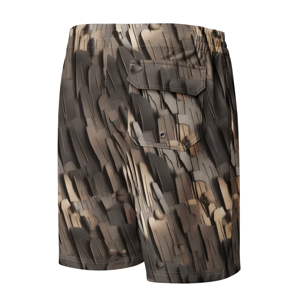 Taupe Circuitry on Men's Board Shorts — Back