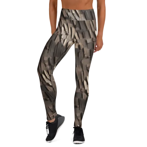 Taupe Circuitry on a Yoga Leggings