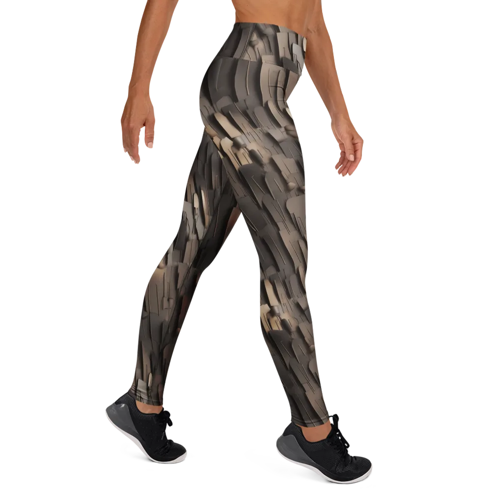 Taupe Circuitry on Yoga Leggings — Right