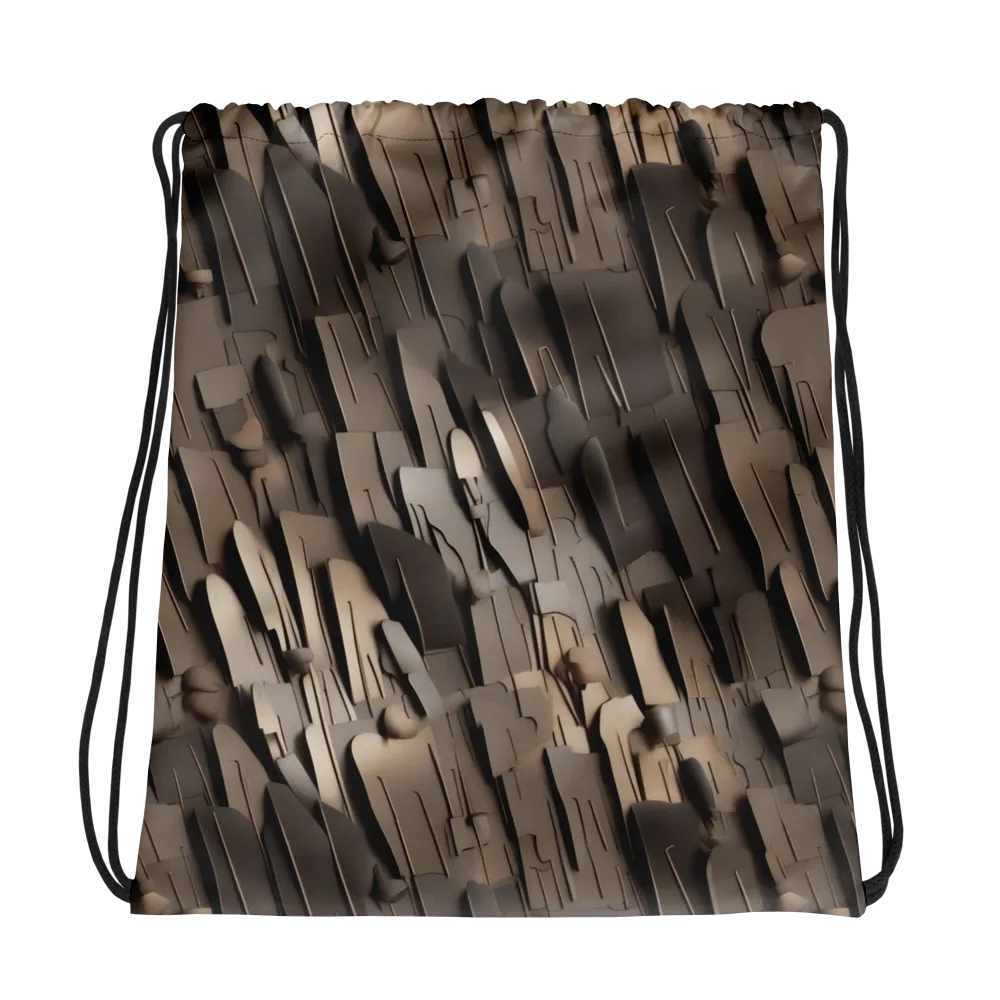 Taupe Circuitry on Drawstring Bag — Photo