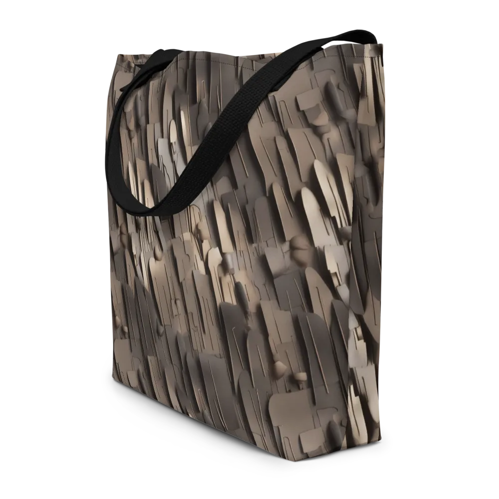 Taupe Circuitry on Large Tote Bag W/ Pocket — Front