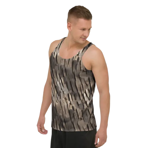 Taupe Circuitry on a Men's Tank Top