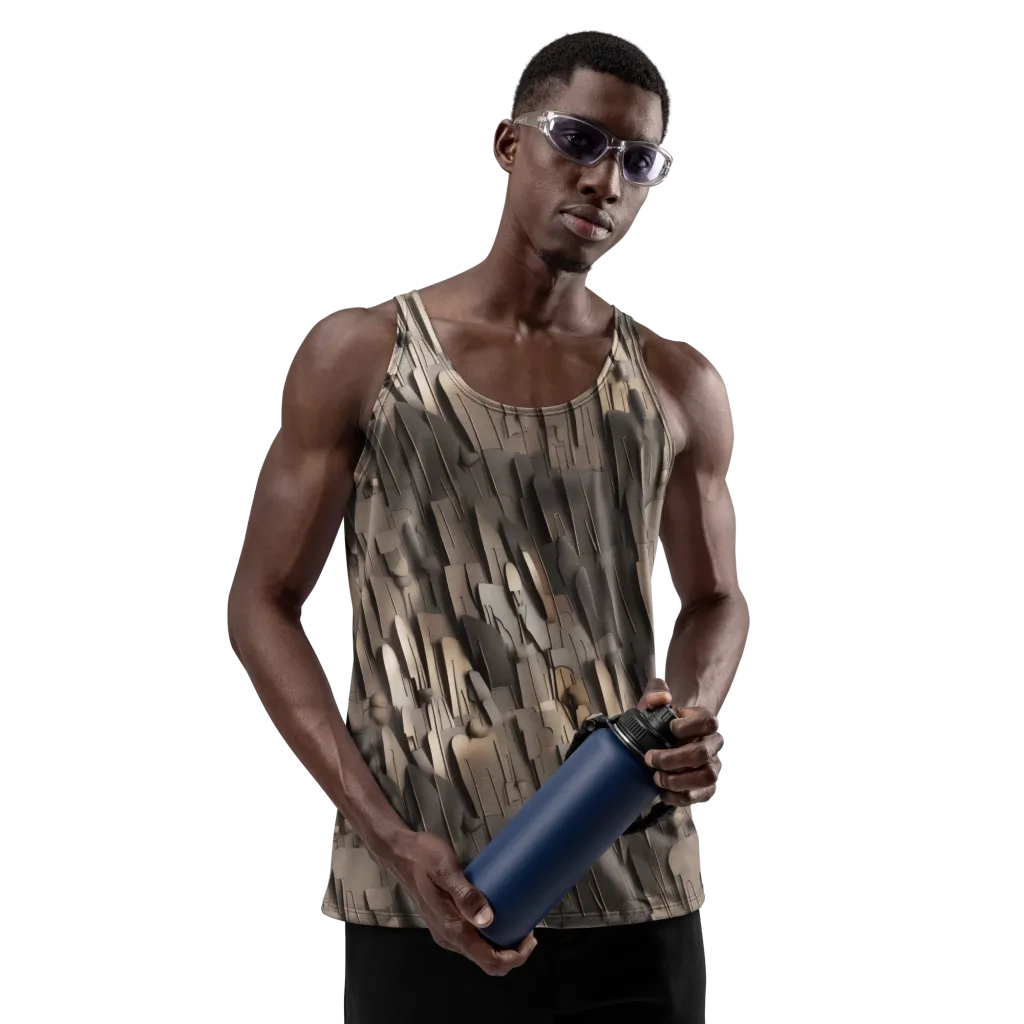 Taupe Circuitry on Men's Tank Top — Front