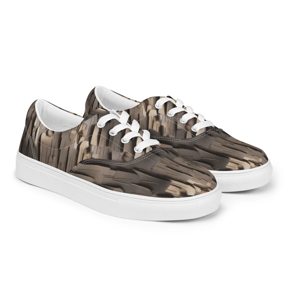 Taupe Circuitry on Men's Lace-Up Canvas Shoes — Right Front