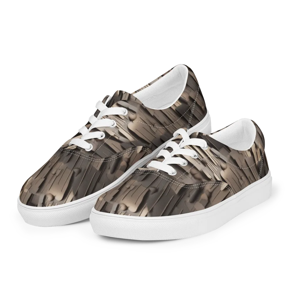 Taupe Circuitry on Men's Lace-Up Canvas Shoes — Left Front