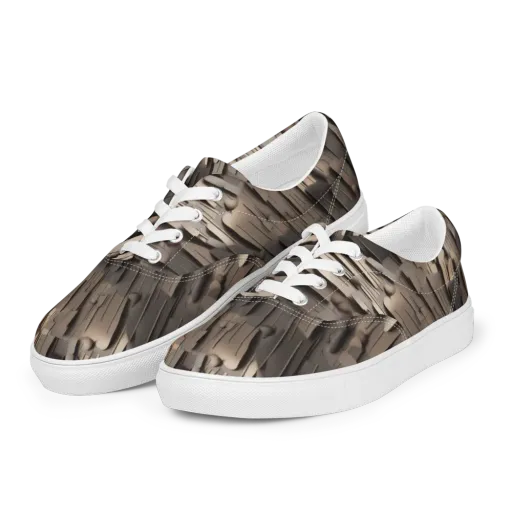 Taupe Circuitry on a Men's Lace-Up Canvas Shoes