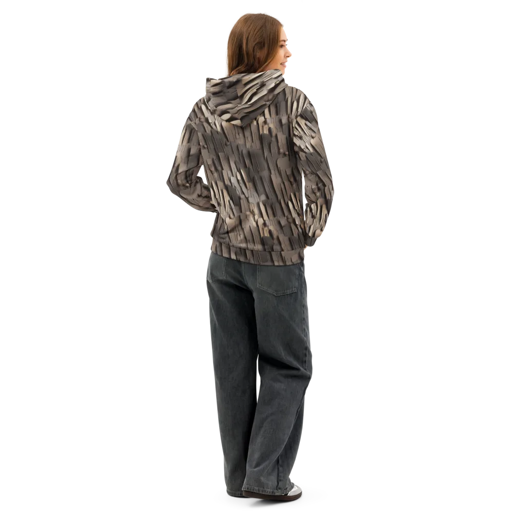 Taupe Circuitry on Cotton Hoodie — Back
