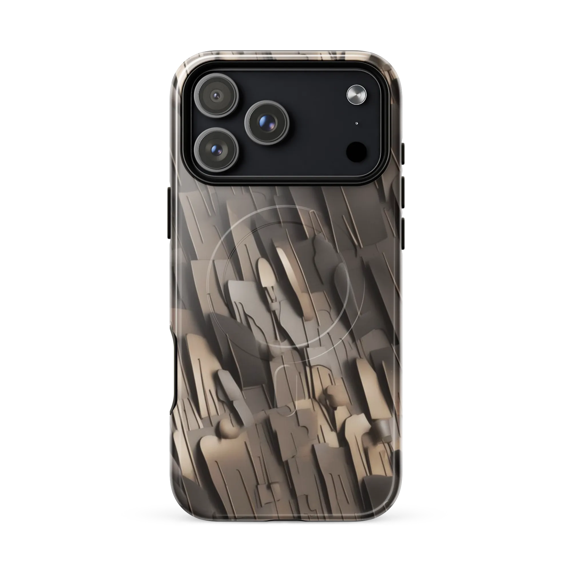 Taupe Circuitry on MagSafe Tough Case for iPhone® — Front