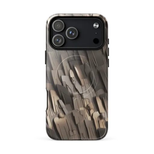 Taupe Circuitry on a MagSafe Tough Case for iPhone®