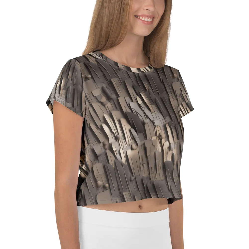 Taupe Circuitry on Crop Tee — Right