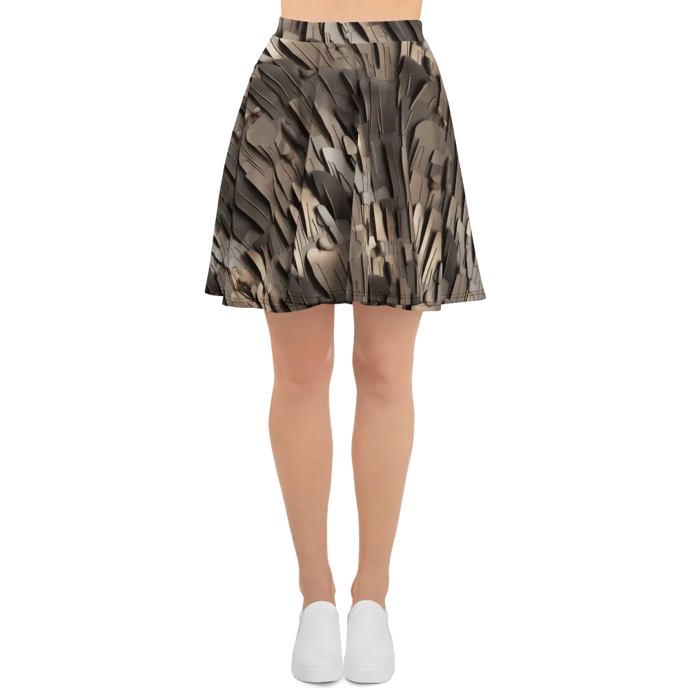 Taupe Circuitry on Skater Skirt — Front