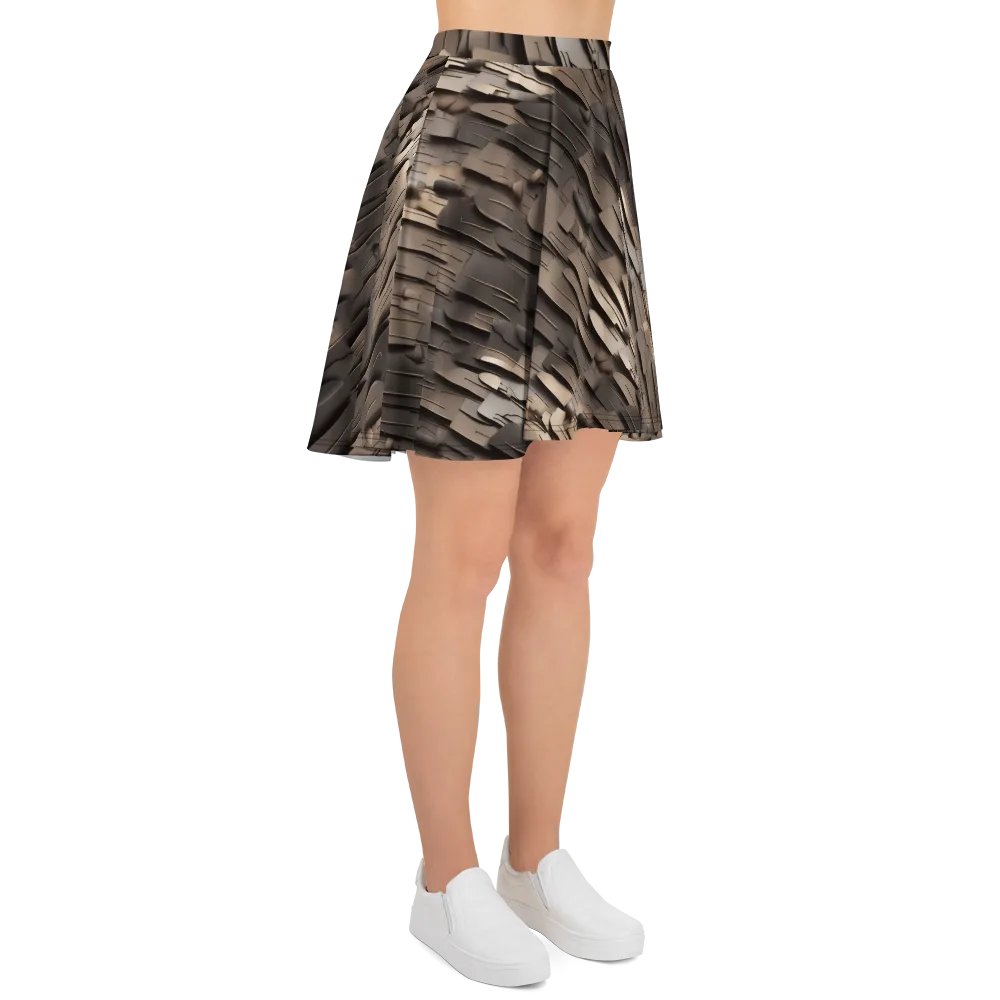 Taupe Circuitry on Skater Skirt — Right