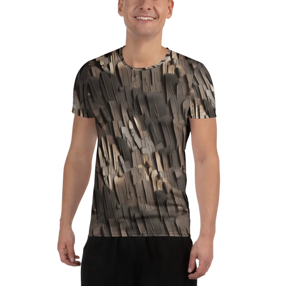 Taupe Circuitry on Men's Athletic T-Shirt — Front