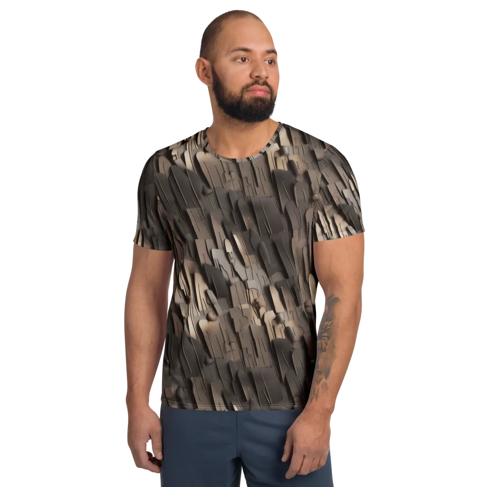 Taupe Circuitry on Men's Athletic T-Shirt — Front