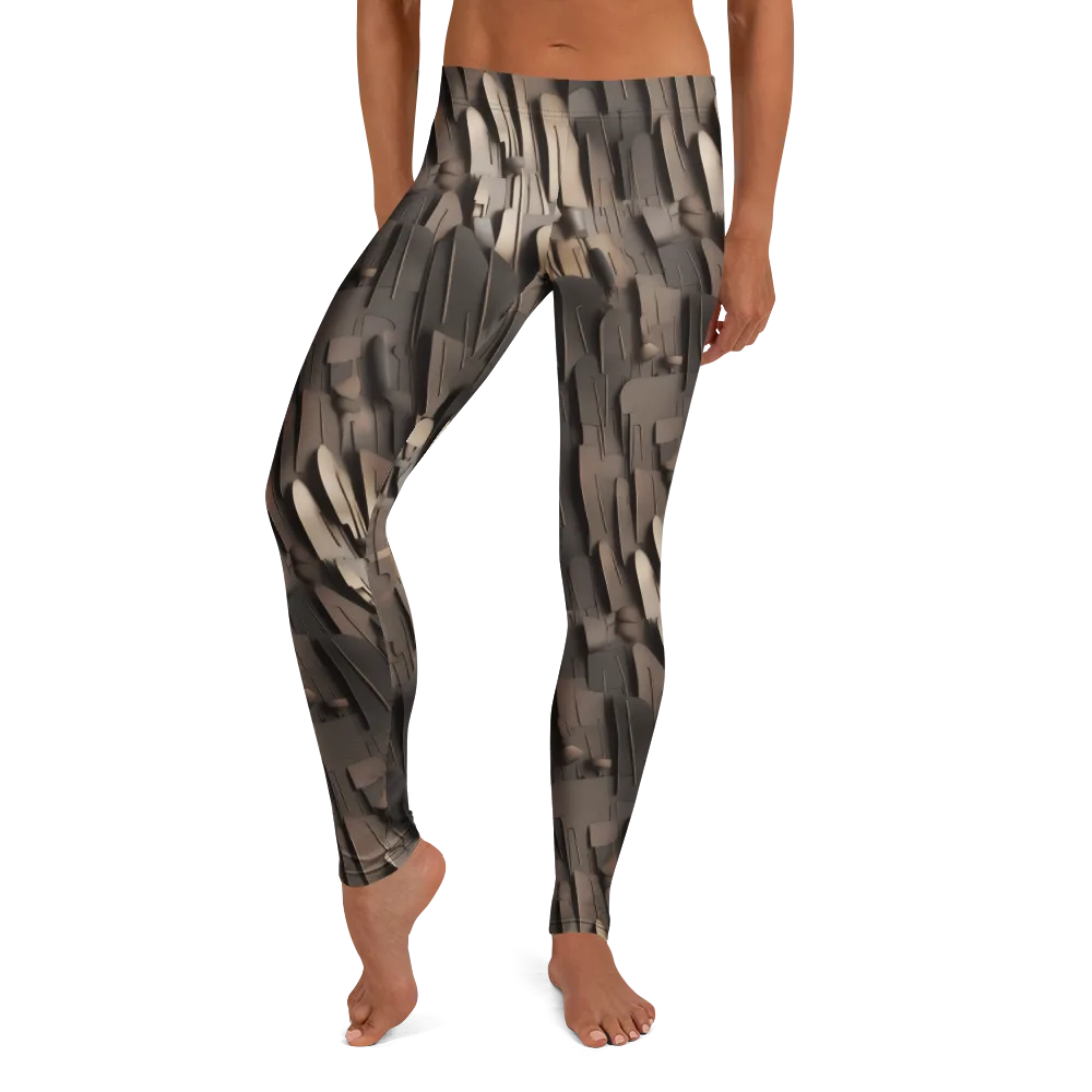 Taupe Circuitry on Leggings — Front