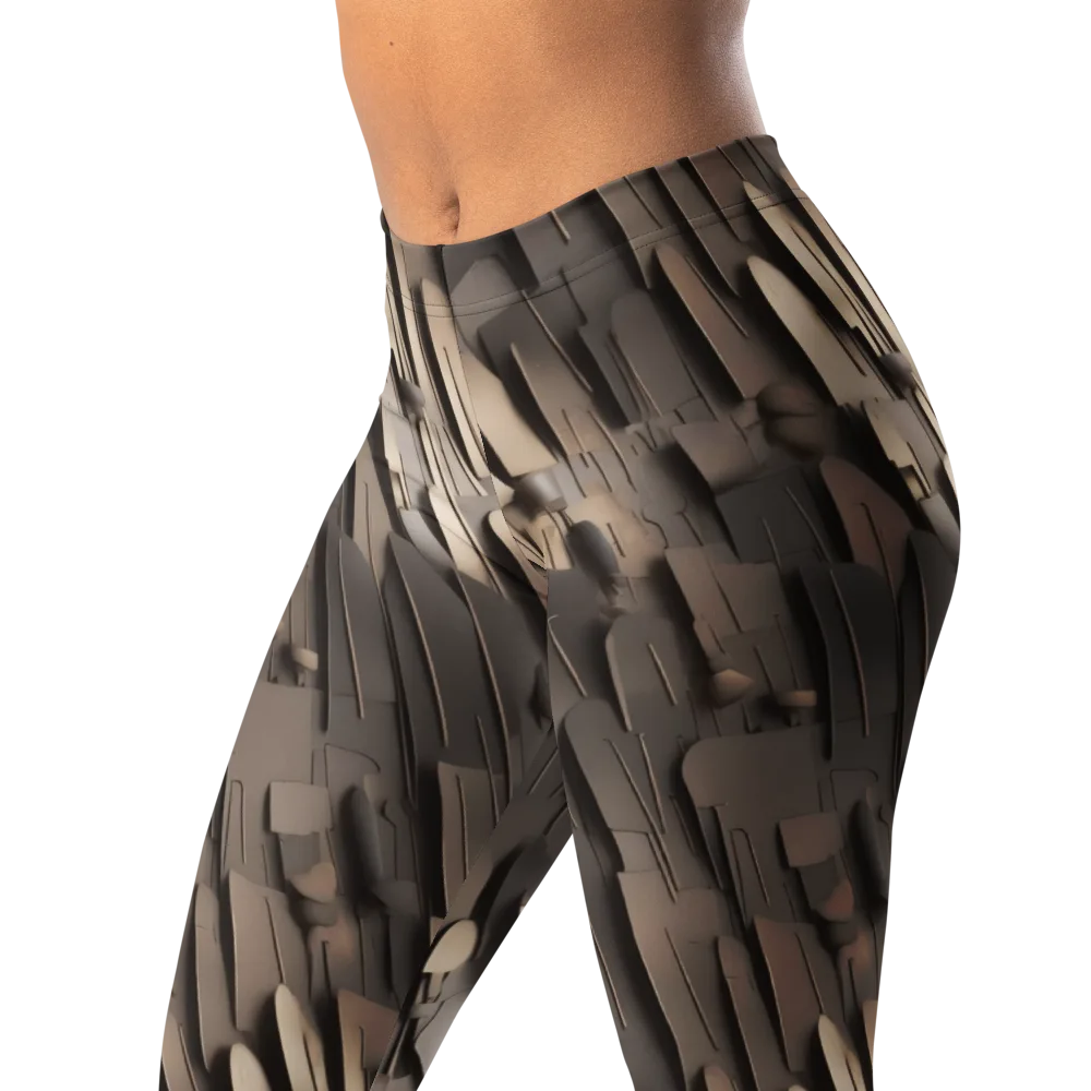 Taupe Circuitry on Leggings — Left Front
