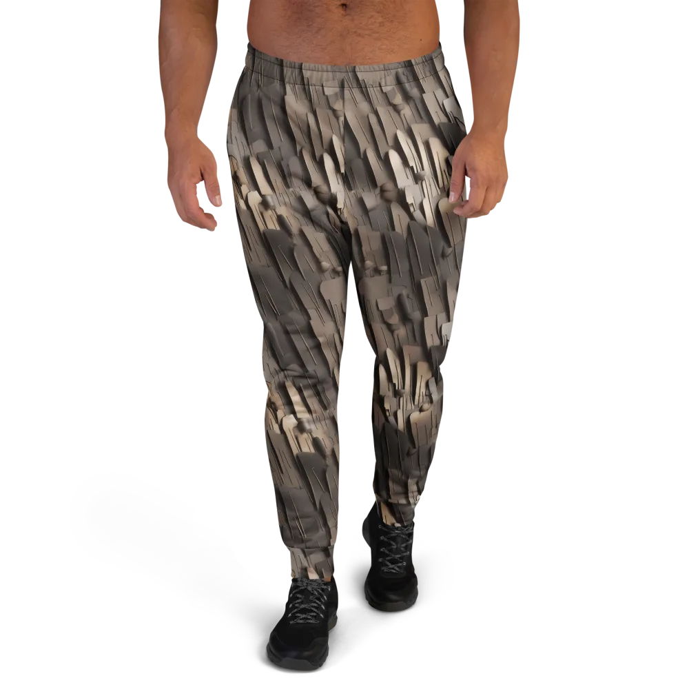 Taupe Circuitry on Men's Joggers — Front