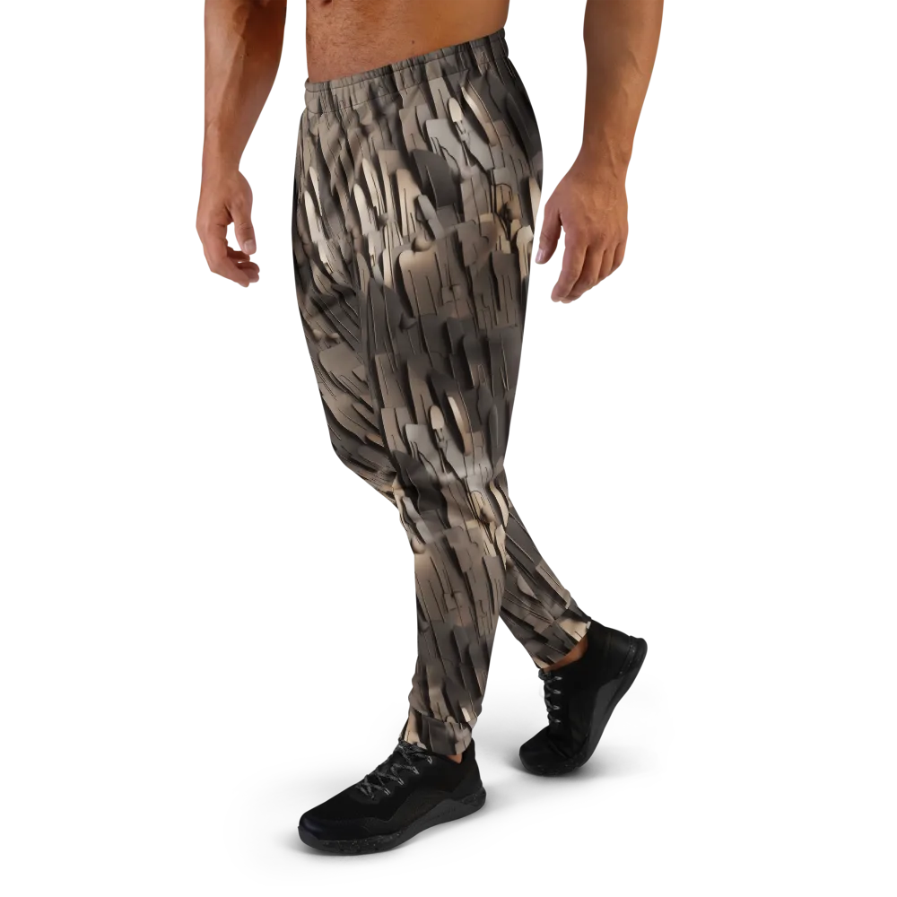 Taupe Circuitry on Men's Joggers — Left