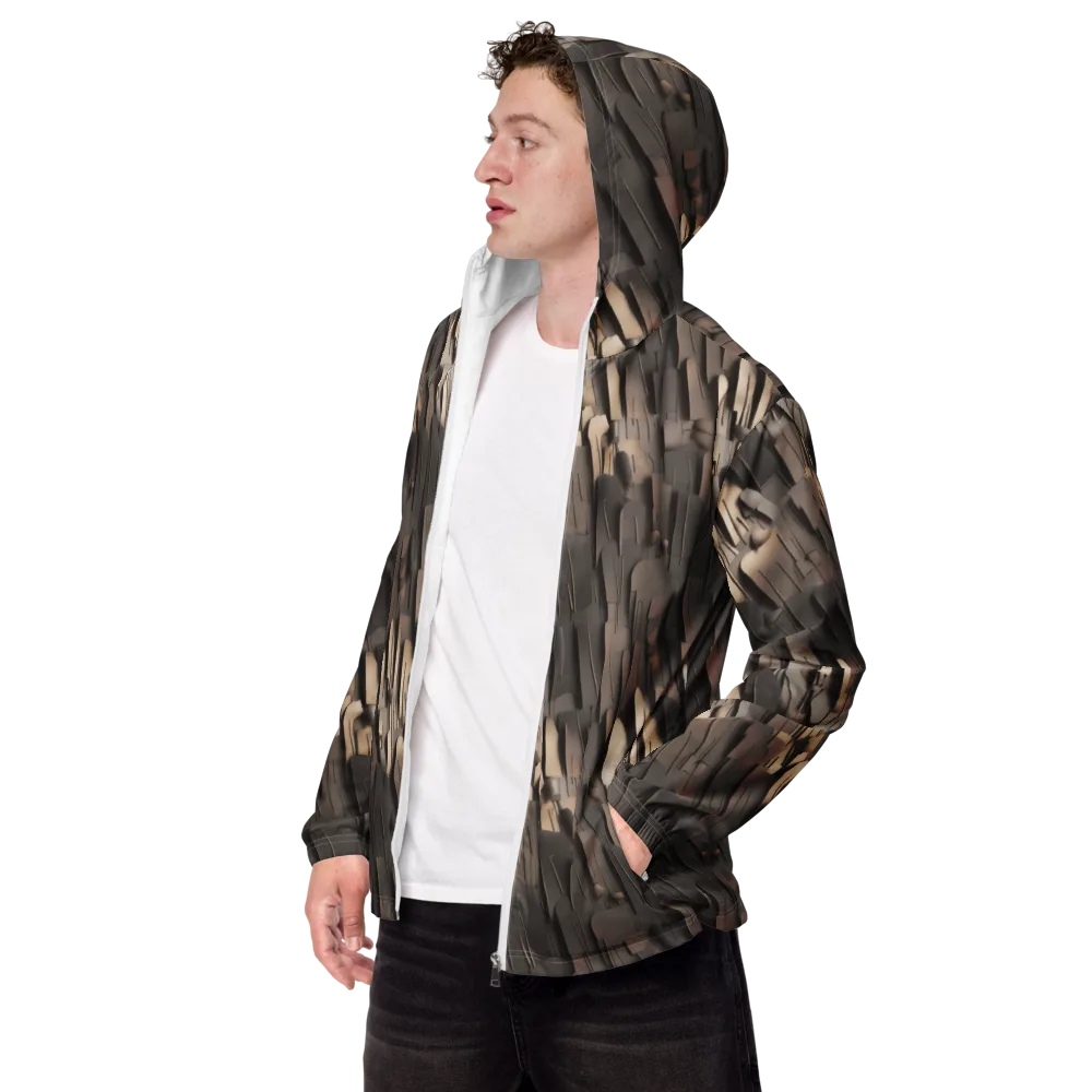Taupe Circuitry on Men's Windbreaker — Left Front