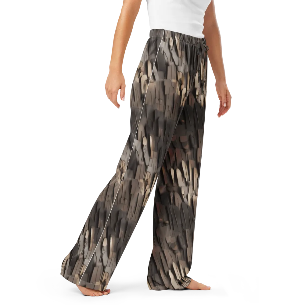 Taupe Circuitry on Women's Pajama Pants — Right Front