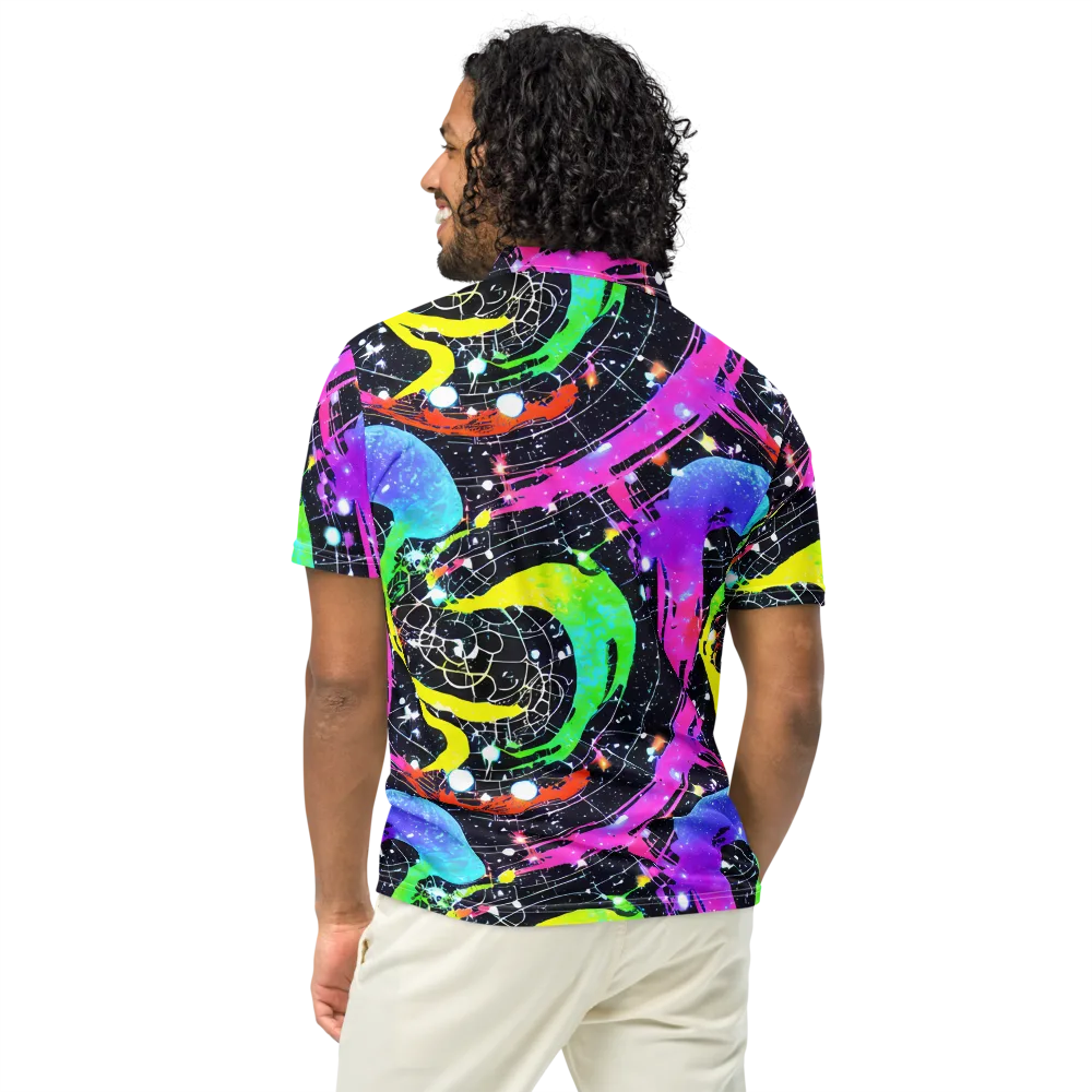 Galactic Riot on Men's Slim Fit Polo Shirt — Back