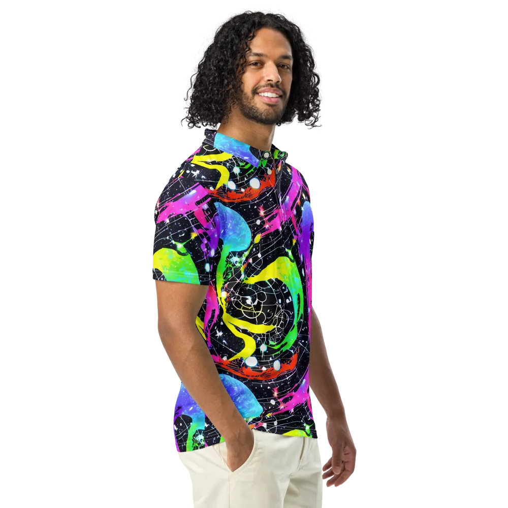 Galactic Riot on Men's Slim Fit Polo Shirt — Right Front
