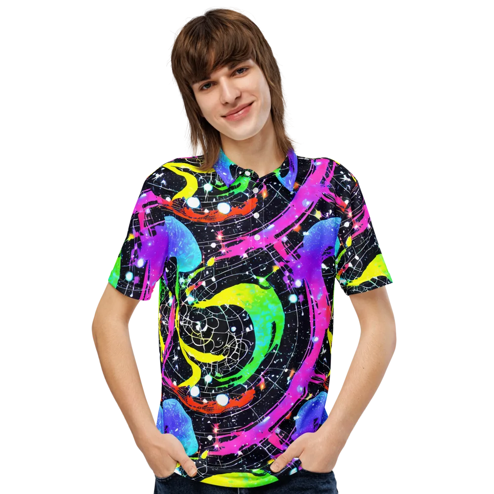 Galactic Riot on Men's Slim Fit Polo Shirt — Front