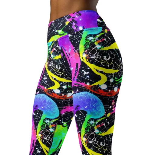 Galactic Riot on a Yoga Leggings