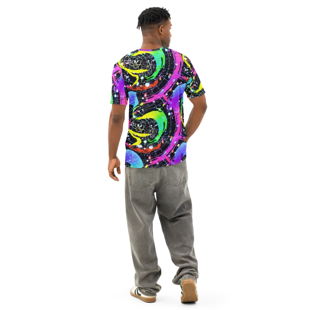 Galactic Riot on Men's Cotton Crew Neck T-Shirt — Back