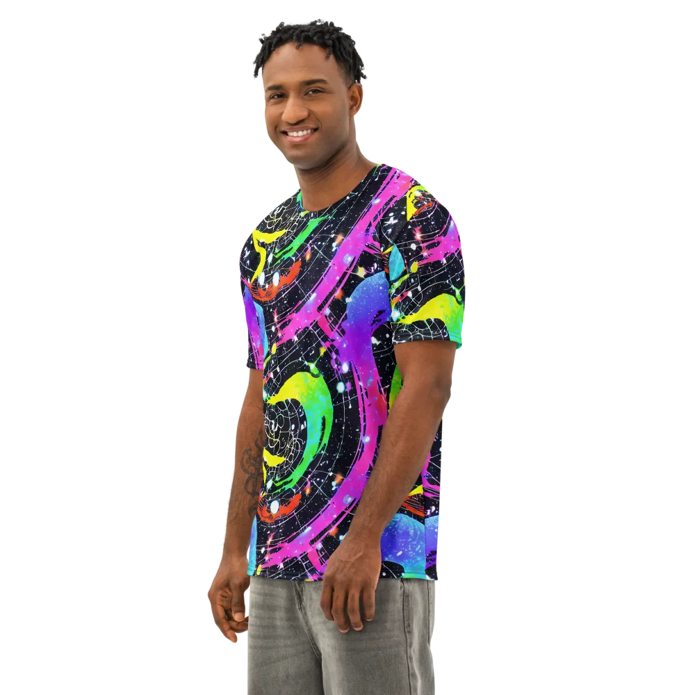 Galactic Riot on Men's Cotton Crew Neck T-Shirt — Left Front