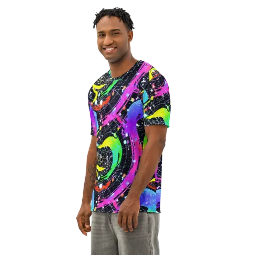 Galactic Riot on a Men's Cotton Crew Neck T-Shirt