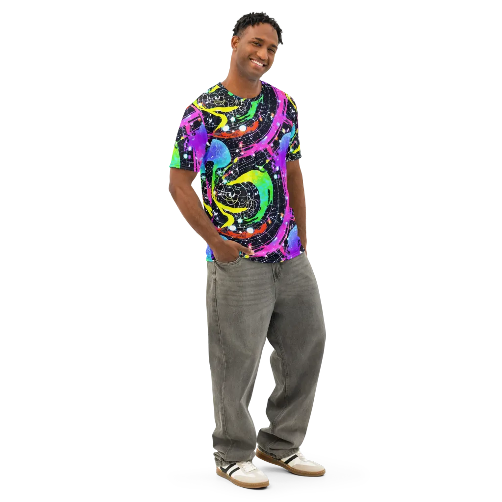 Galactic Riot on Men's Cotton Crew Neck T-Shirt — Right Front
