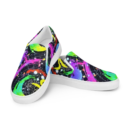 Galactic Riot on a Men's Slip-On Canvas Shoes