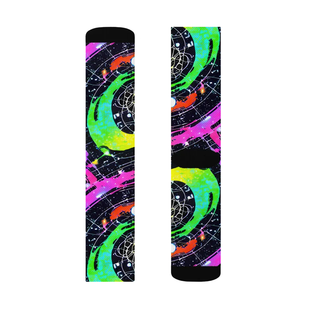 Galactic Riot on Socks — Right Sock
